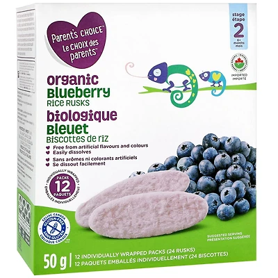 Biscottes de riz biologiques saveur bleuet Le choix des parents 50 g