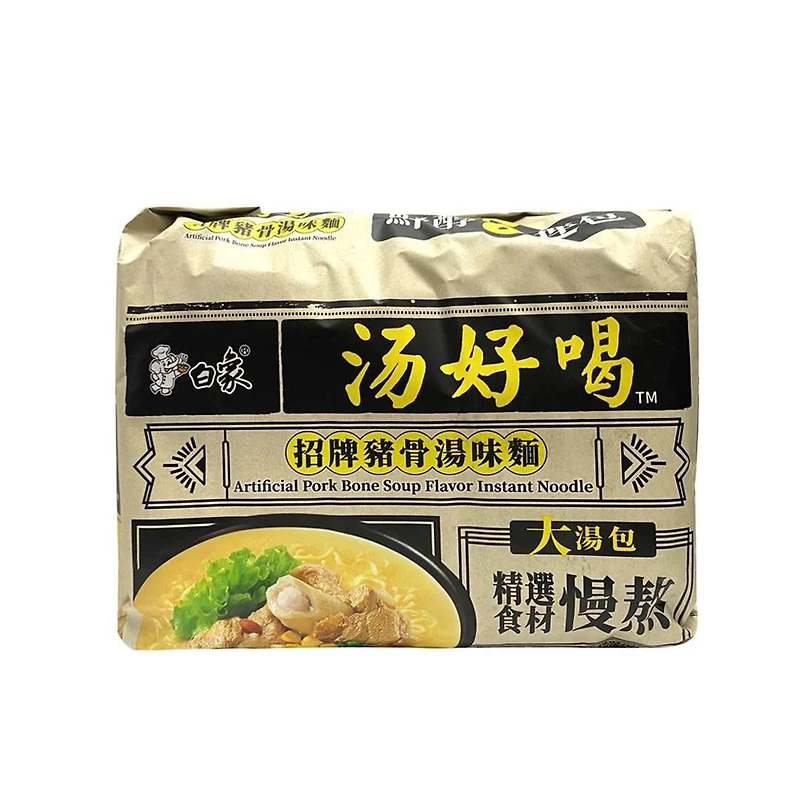 Saveur artificielle de soupe d'os de porc de nouilles instantanées BaiXiang Saveur artificielle de soupe d'os de porc de nouilles instantanées BaiXiang