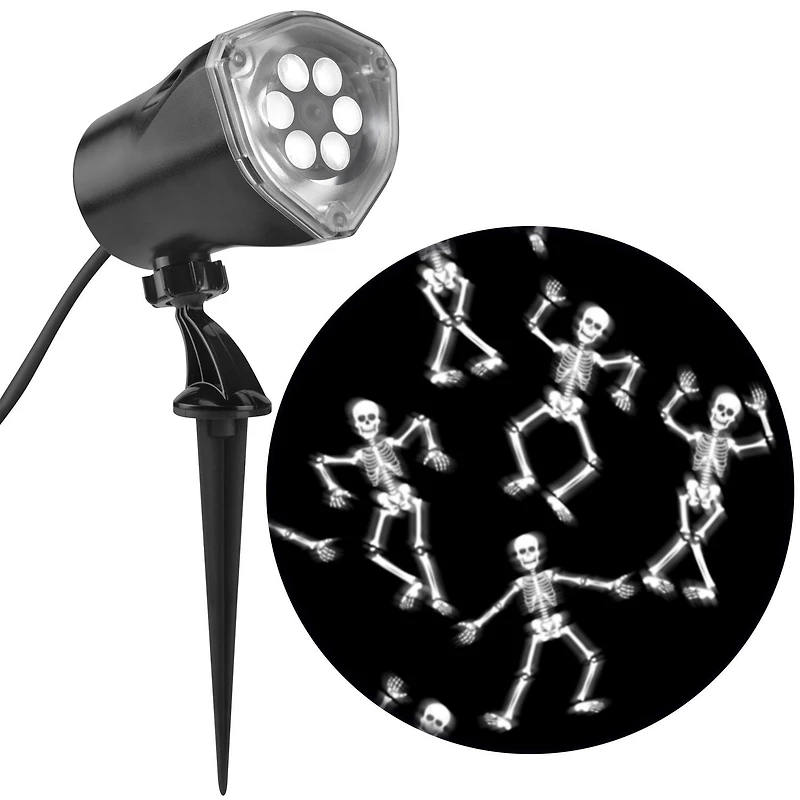 Lightshow Projection Whirl-a-Motion Skeletons (White)