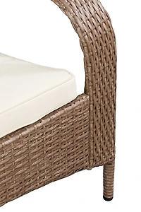Patioflare Comfort Height Wicker Muskoka Chair - Caramel Brown Wicker with Beige Cushion