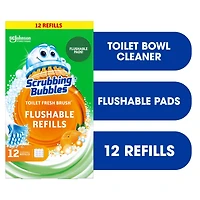 Scrubbing Bubbles® Fresh Brush Toilet Bowl Cleaner, Flushable Refills, Citrus Scent, 12 Brush Pads