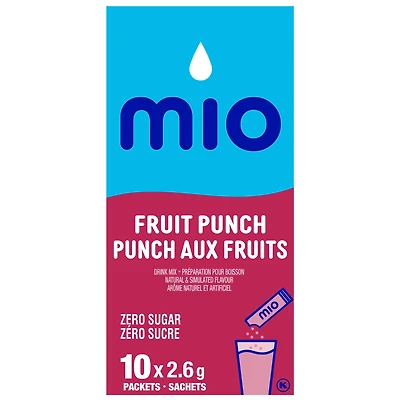 mio Fruit Punch Drink Mix, 2.6 g Packets, 10 ct Box, 10pk