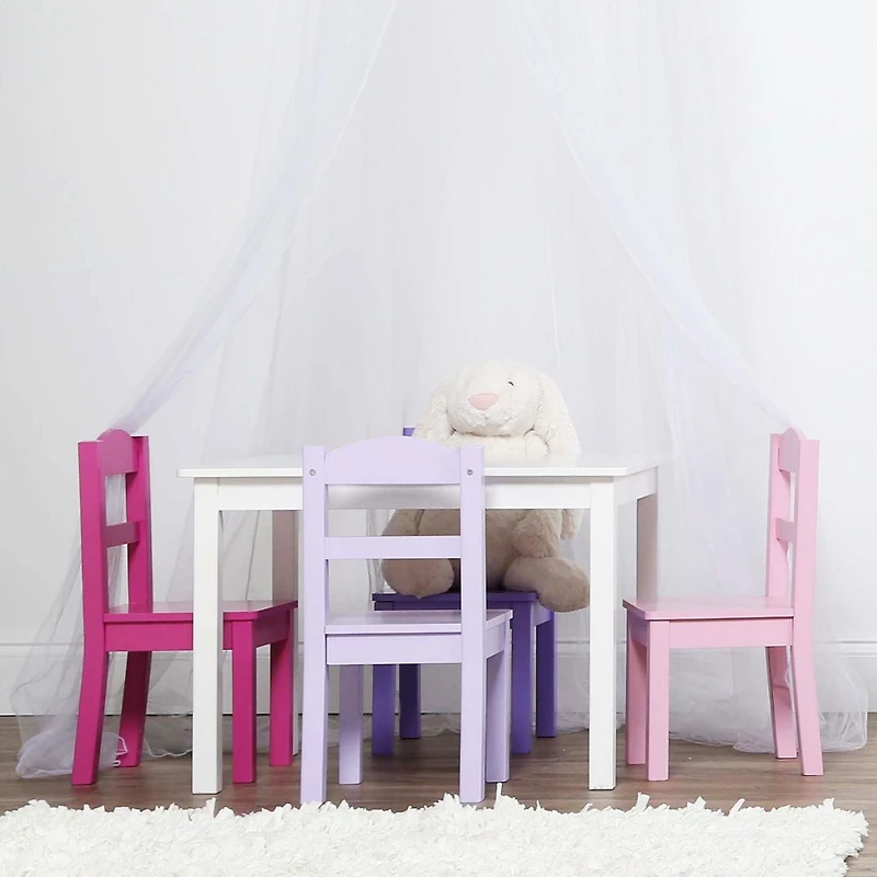 Humble Crew Ensemble table et 4 chaises en bois pour enfant