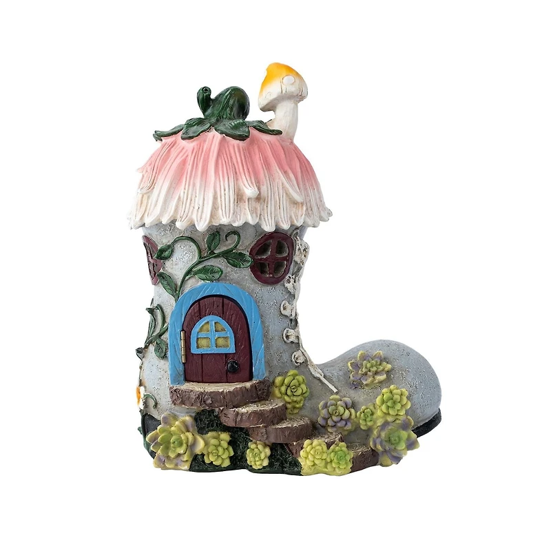 HOMETRENDS GARDEN STATUES - PINK/GREY BOOT