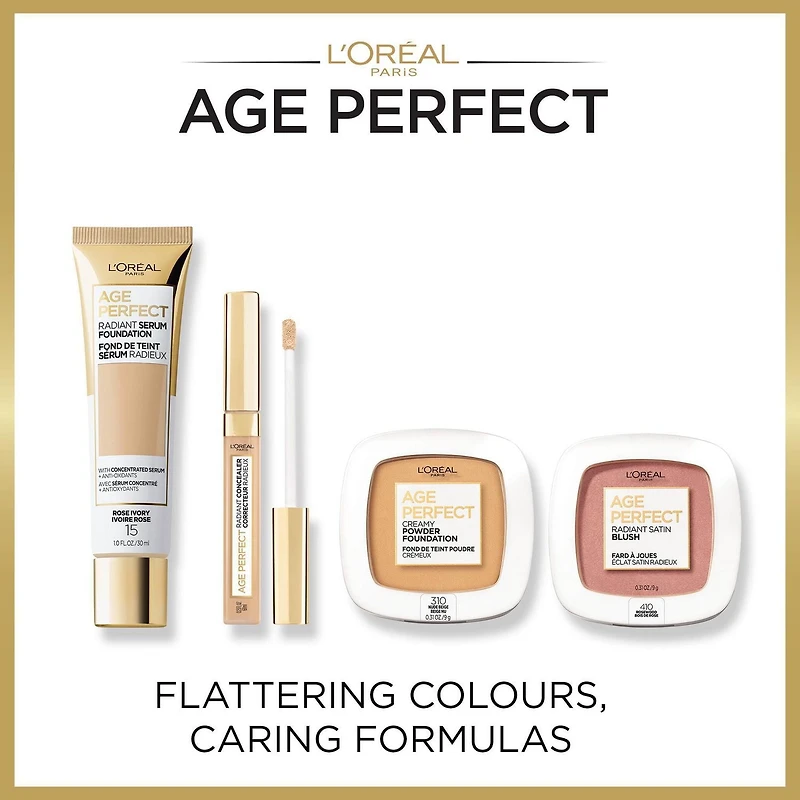 L'Oréal Paris Age Perfect Fard À Joues Satin Minéraux Radieux, Huile Camellia, Non Séchant, Mauvre, 9  GR