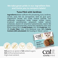Nourriture humide Catit Cuisine, Pâté de thon avec sardines, 95 g