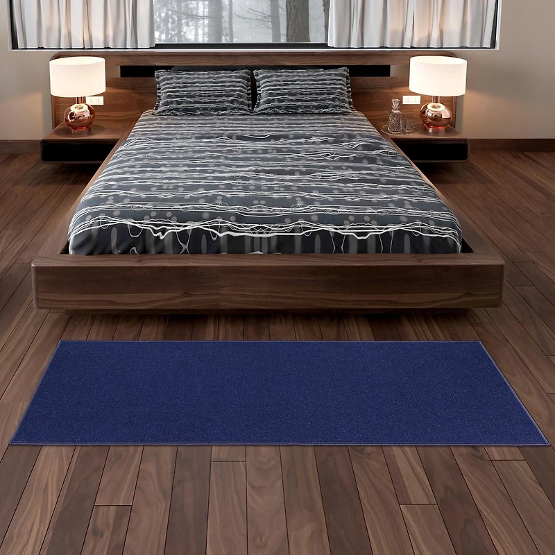 Tapis de couloir à motif de solide à sous-couche en caoutchouc de la collection Ottohome