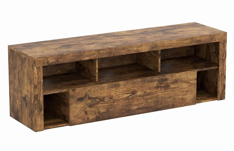 Safdie & Co. Tv Stand 59L Brown Reclaimed Wood 1 Big Drawer 5 Shelves