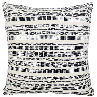 hometrends Coussin Décoratif à Rayures Bleu Marine