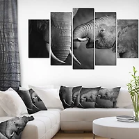 Design Art Elephants Showing Affection Canvas Print