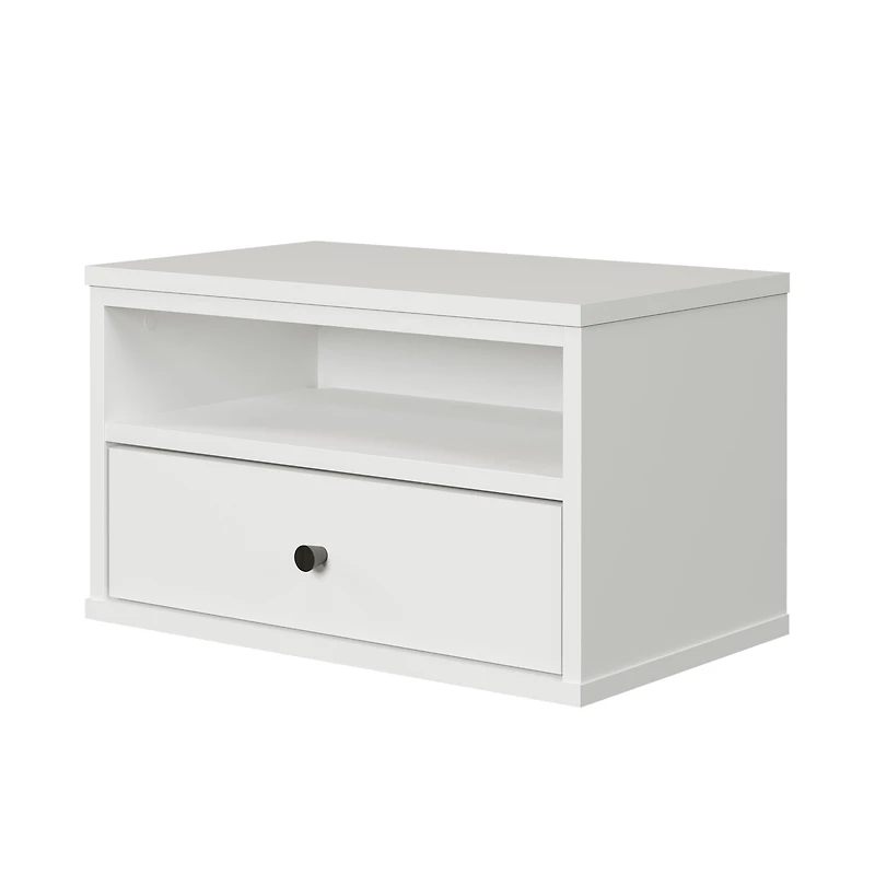 South Shore Essence LED Floating Side Table, in Pure White