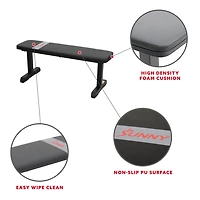 Sunny Health & Fitness Flat Weight Bench for Workout, Exercise and Home Gyms with 227 KG Weight Capacity - SF-BH620037