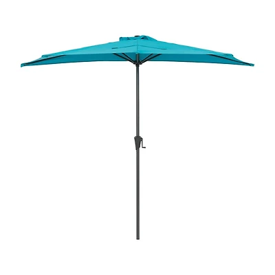 CorLiving Versa 8.5ft Outdoor Patio Half Umbrella with Steel Frame for Small Spaces