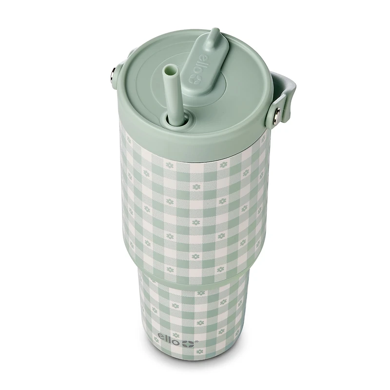Ello Oasis Go 30oz Stainless Steel Tumbler - Plaid Petals