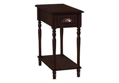 Monarch Specialties Accent Table, 2 Tier, Side Table, End, Narrow, Nightstand, Bedroom, Lamp, Storage Drawer, Green Veneer, Traditional
