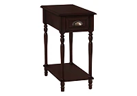 Monarch Specialties Accent Table, 2 Tier, Side Table, End, Narrow, Nightstand, Bedroom, Lamp, Storage Drawer, Green Veneer, Traditional
