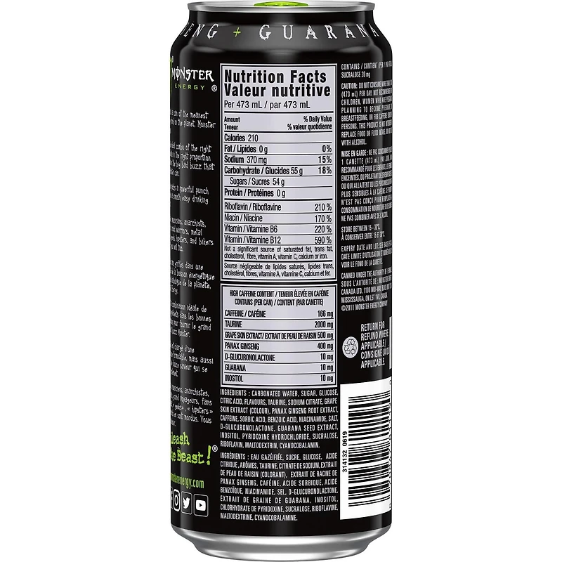 MONSTER ENERGY Green, 473mL, Can
