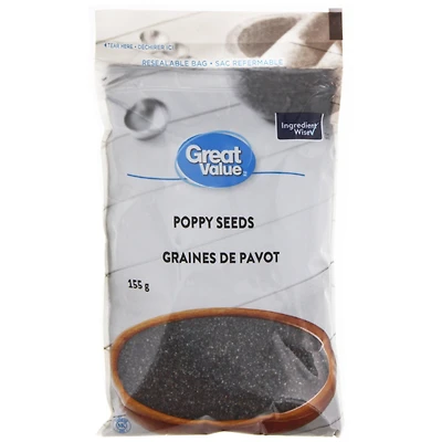 Great Value Poppy Seeds, 155 g