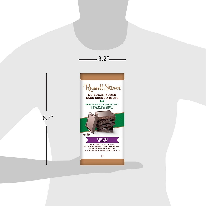 Chocolat noir Truffe sans sucre ajouté de Russell Stover – Barre (85 g)