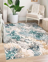 ECARPET Aura Contemporary/Modern Area Rug for living room, bedroom, dining room, entrance, hallway and more.