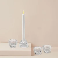 Mainstays Diamond 2in1 Glass Home Candle Holder 4pack, Mainstays Diamond 2in1 Glass Candle Holder 4pack