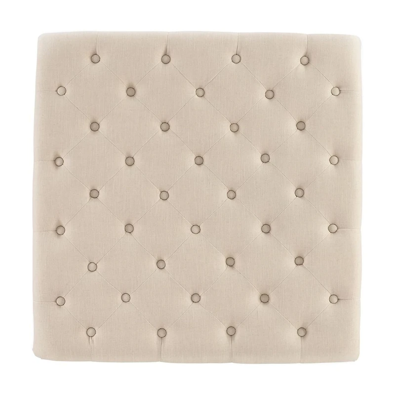 Aubrey Natural Square Tufted Ottoman