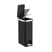 Better Homes & Gardens 40l Slim Vertical Kitchen Step Trash Can, Black, BHG 40l Kitchen Step Bin - Black