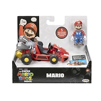 Super Mario Bros Le Film – Figurine 2,5" avec Voiture de course à tirer vers l'arrière - Mario
