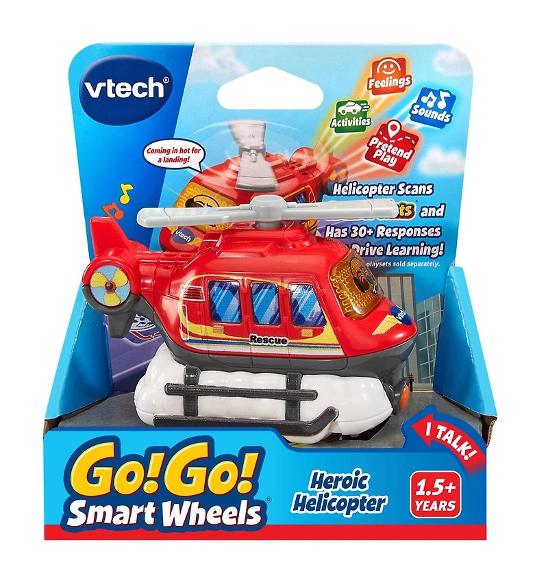 VTech Go! Go! Smart Wheels® Heroic Helicopter - Talking Pretend Play Helicopter - English Version, 1.5+ Years