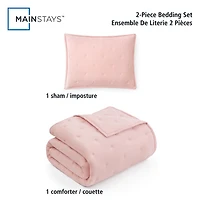 Mainstays 3-Piece Comforter Set, Pink Blush, Double Queen