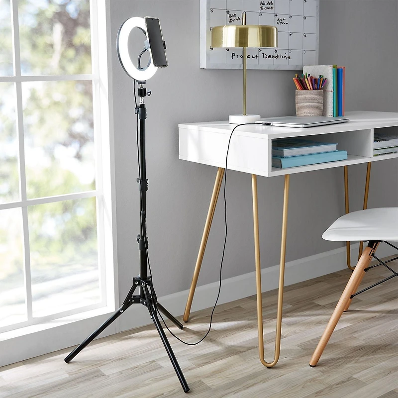 onn. Bluetooth 8 IN. RGB Ring Light with 20 Light Mode Settings