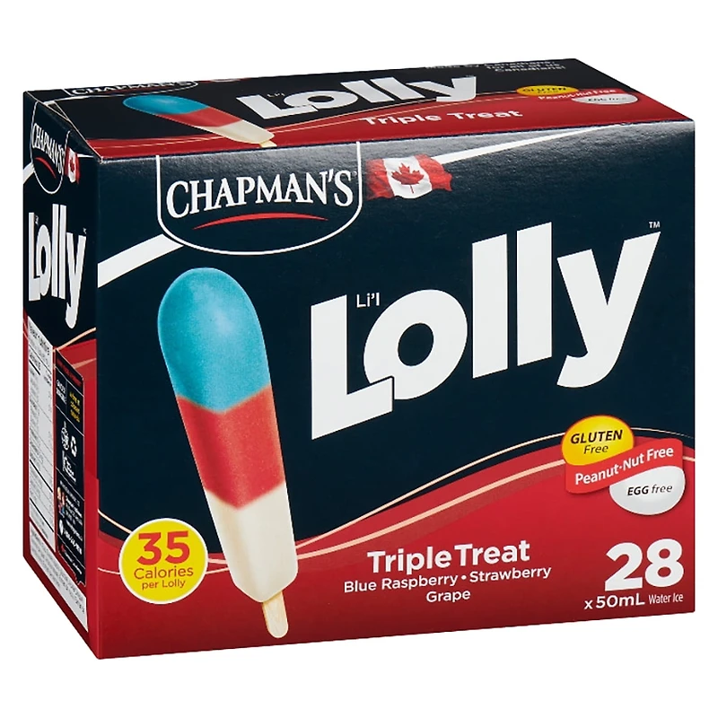 Chapman's Low Calorie Triple Treat Li'l Lolly in a Box 28 x 50 ml