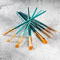 Royal & Langnickel - 8pc Gold Taklon All Media Angular Variety Paint Brush Set
