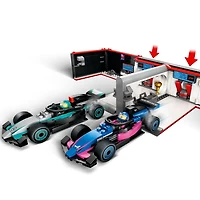 LEGO City F1 Garage & Mercedes-AMG & Alpine Cars Toy - Model Race Car Building Toy and Portable Playset for Kids, Boys and Girls, Ages 7+ - F1 Collectible for Fans - Gift Idea for Birthdays - 60444, Includes 678 Pieces, Ages 7+