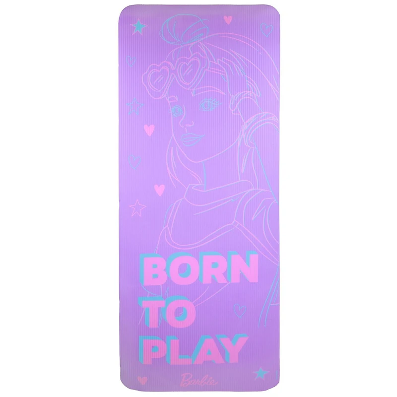 Tapis d’exercice 10 mm Barbie de Mattel – 61 cm x 152,4 cm – Violet