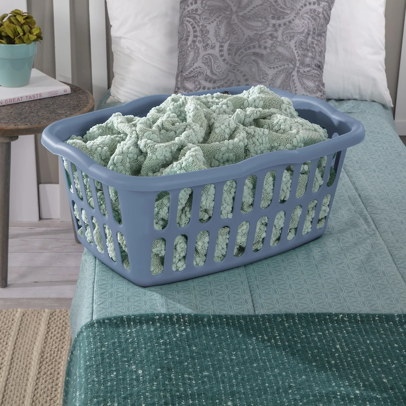 Sterilite 53 Liter Rectangular Laundry Basket Blue Moonlight