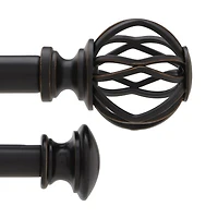 Ens. tringles doubles Lattice de hometrends de 3/4 po ajustables (42 à 120 po) avec embouts en treillis en noir