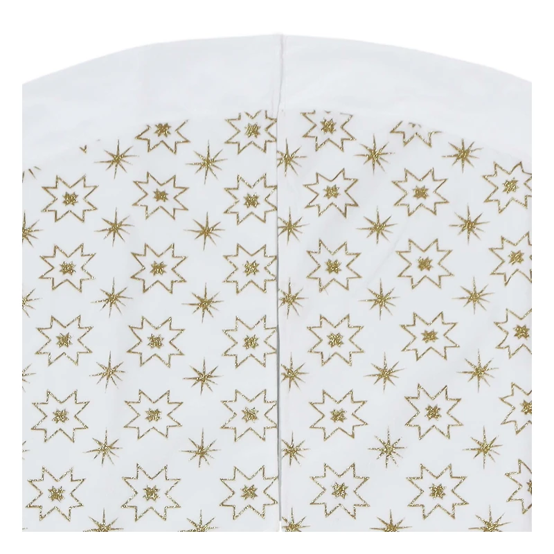 48 inch White Velvet Glitter Tree Skirt
