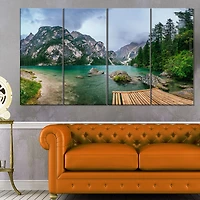 Design Art Lake between Mountains Landscape Photo Canvas Print
