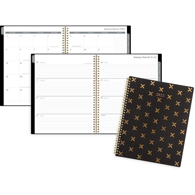 Grand agenda hebdomadaire/mensuel Cambridge Emerson Planificateur