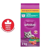 Whiskas Adult Dry Cat Food Tuna Selections, High Quality Protein, 2 - 9.1kg