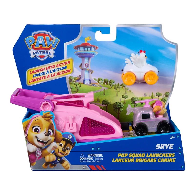 PAW Patrol, Lanceur Brigade canine Stella avec véhicule Galinetta, Coffret de 2 véhicules, jouets pour garçons et filles à partir de 3 ans