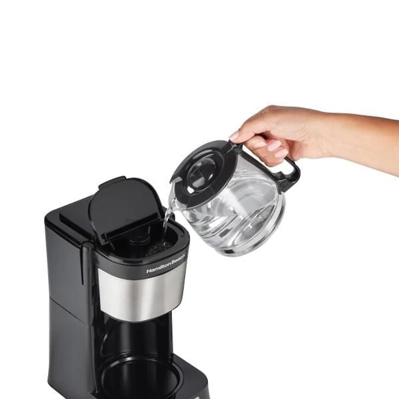 Hamilton Beach 5 Cup Compact Coffee Maker with Programmable Clock & Glass Carafe