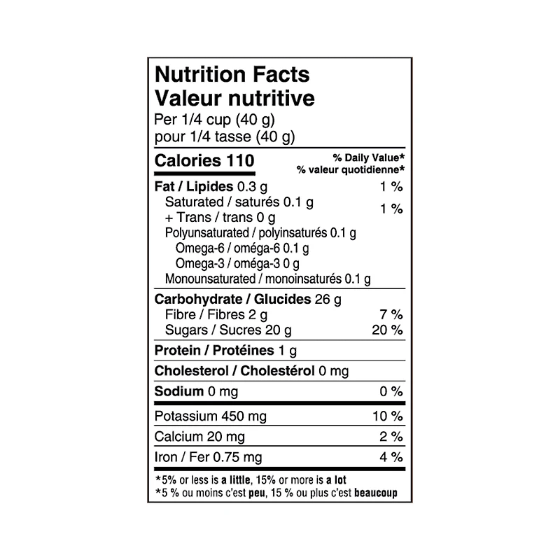 Raisins sultana sans pépins Great Value 1,5 Kg