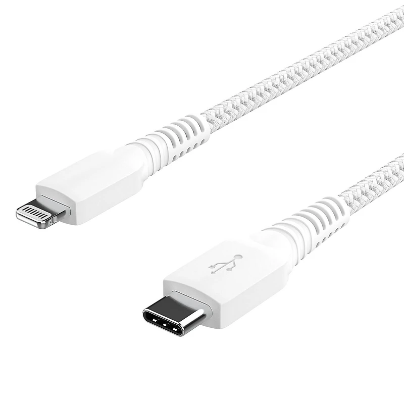 Onn. 6 FT./1.8 m USB-C to Lightning Braided Cable, Transfer while Charging