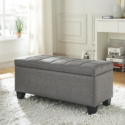 Ottomane De Rangement Tissu – Gris
