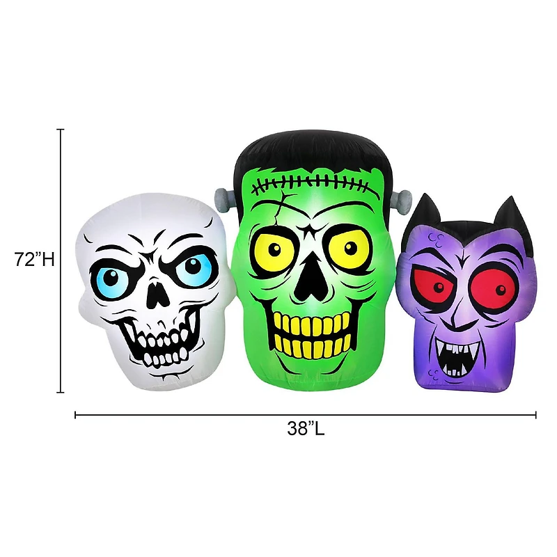 Occasions 6’ Inflatable Monster Trio – Halloween Outdoor Decoration