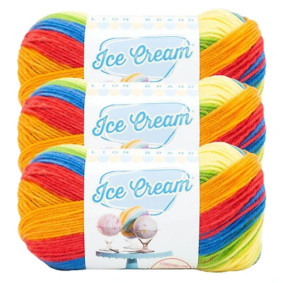 Fil Lion Brand Ice Cream® #3 Light/DK 100g/360m 3-Paquet