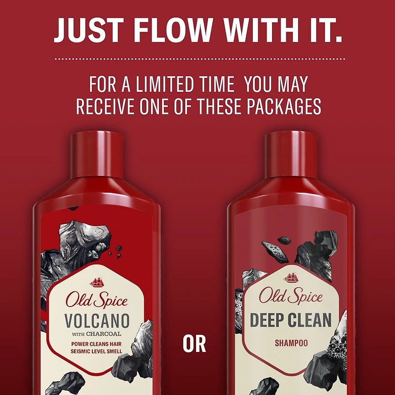 Old Spice Deep Clean Shampoo for Men with Charcoal, Fresh and Clean Scent, Removes Built Up Dirt and Oil, 400ML