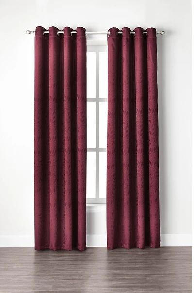 Mainstays Jacquard Panneau de fenêtre avec Motif Feuille Rouge Vin